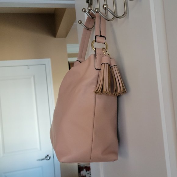 Anne Klein - Pink - Gold Detail - Hobo Crossbody Purse Bag - Picture 9 of 15